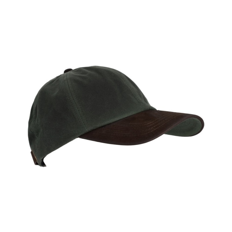 Made in UK Wax Stallington Baseball Cap with Suede Leather Peak One Size Olive
